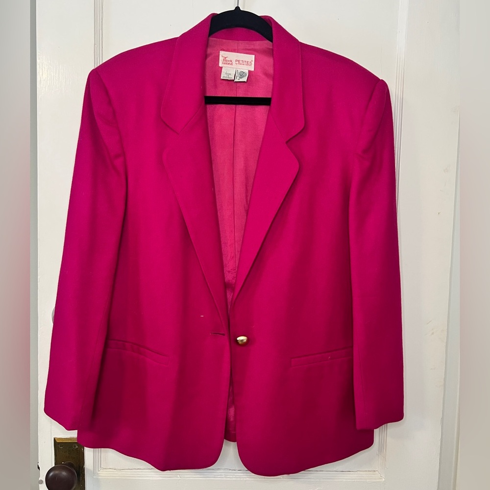 Vintage 90s Block Island Petites by Marina Pappas Blazer - Electric Fuchsia